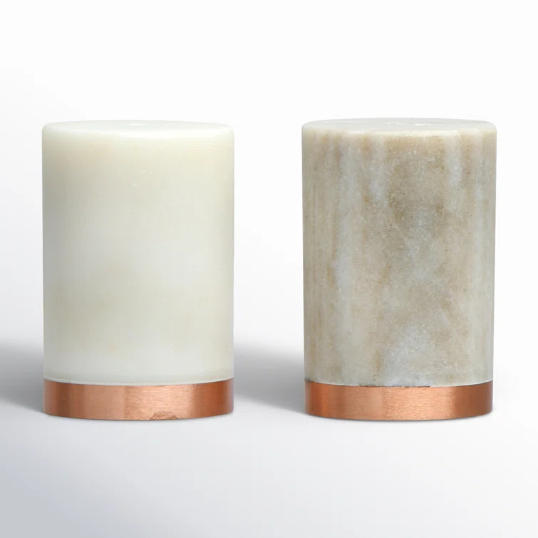 Creative Co-Op Marble Salt and Pepper Shaker Set & Reviews | Joss & Main