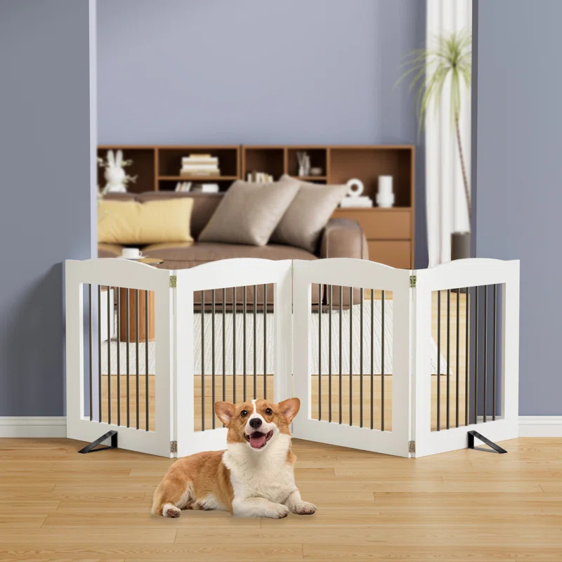 Archie & Oscar™ Freestanding Dog Gates, Foldable Dog Fence Indoor For Stairs, Doorways
