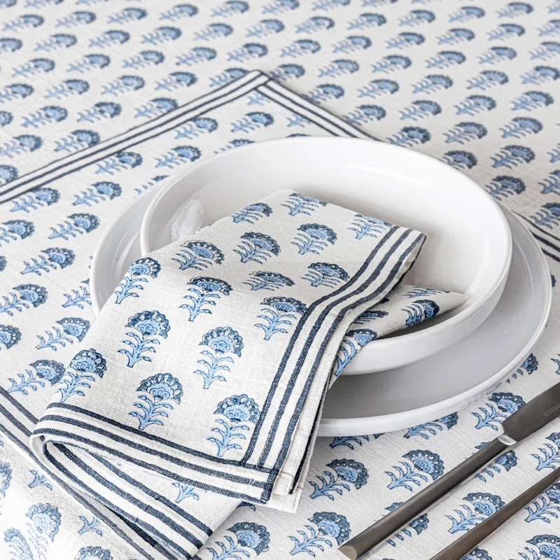 over&back over&back Hand-Blocked Printed Cotton Table Runner