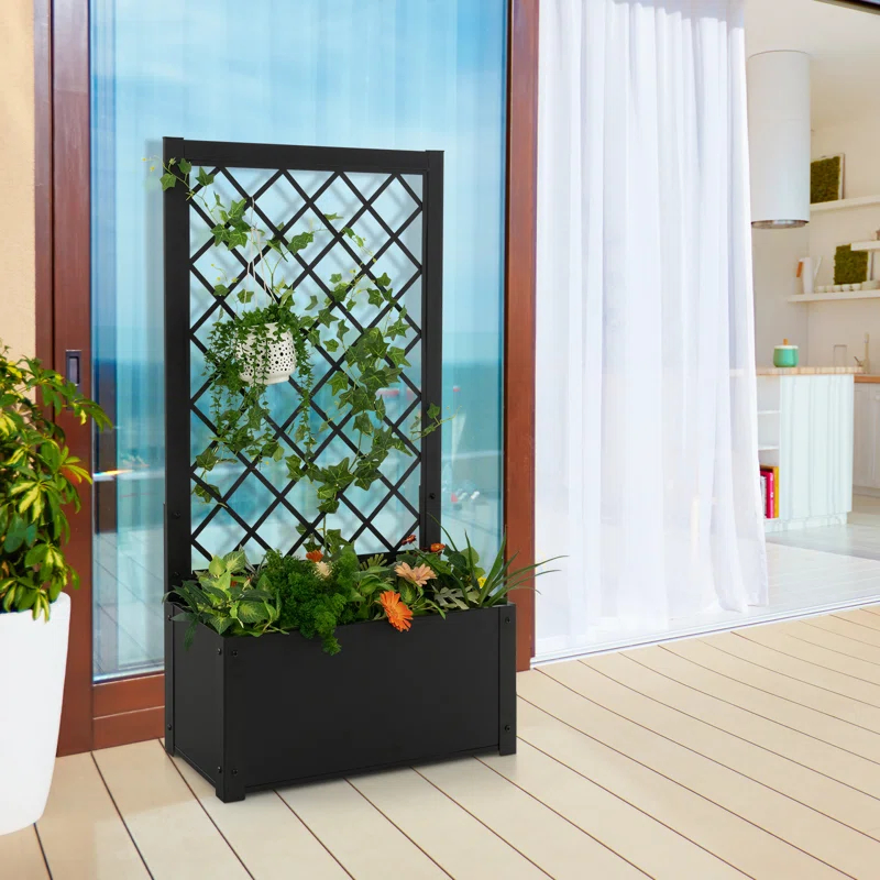 Shandia Metal Planter Box with Trellis
