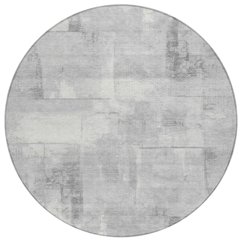 Machine Washable Indoor/Outdoor Chantille ACN1714 Gray Rug