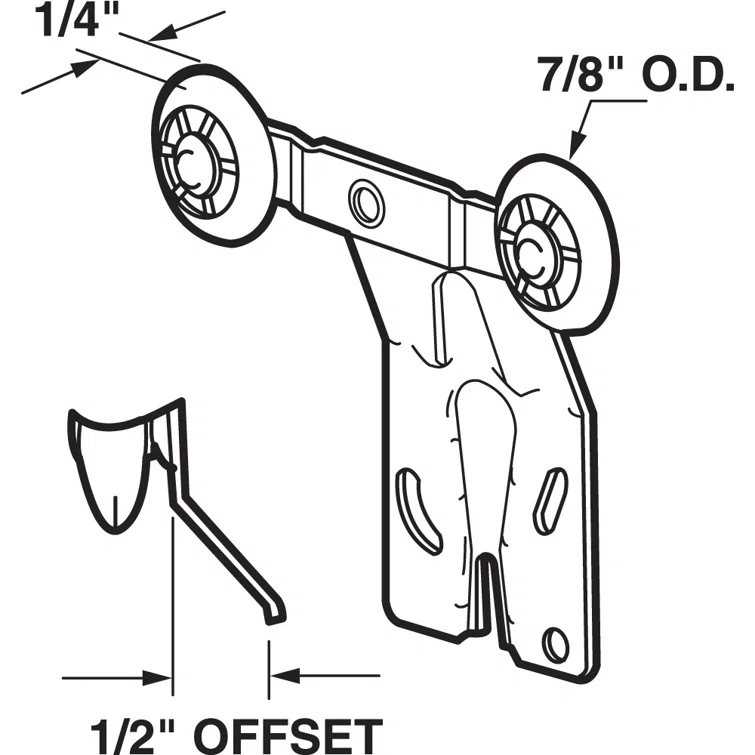 Prime-Line Wardrobe Door Back Roller (Set of 2)