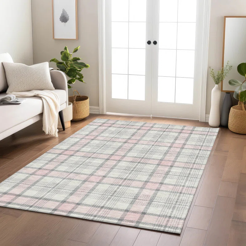 Machine Washable Indoor/Outdoor Chayden ACN1052 Pink Rug