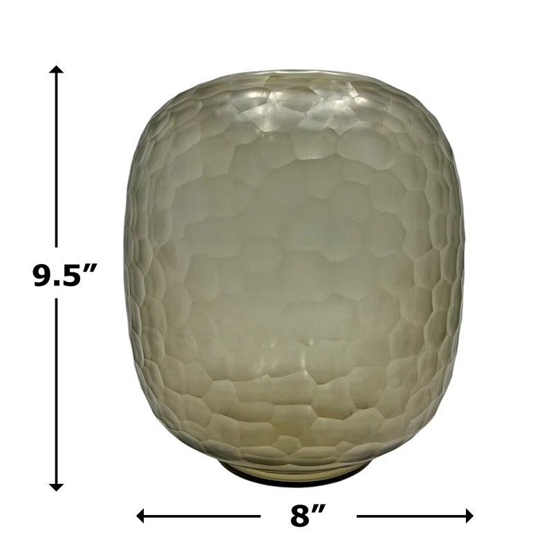 Bergamo Art 10" Decorative Handmade Glass Light Smoke Patterned Vase