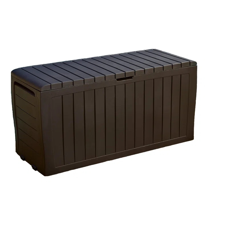 NATIONAL WINDOW 71 Gallon Resin Outdoor Storage Box For Patio Storage Mats, Throw Pillows, Garden Tools And Pool Floats