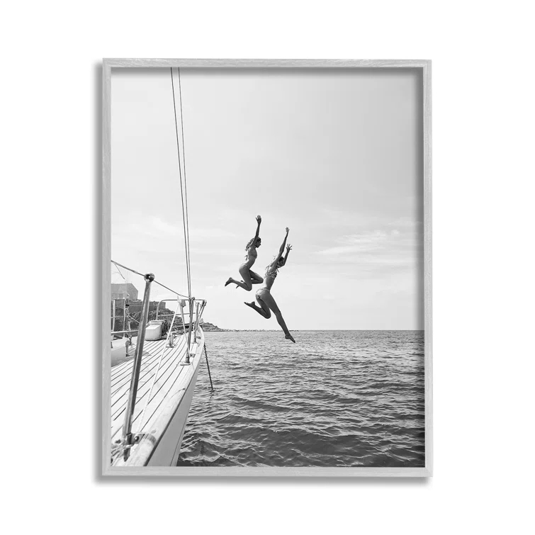 Stupell Industries Bc-578_FG " People Diving From Boat " by Sisi And Seb
