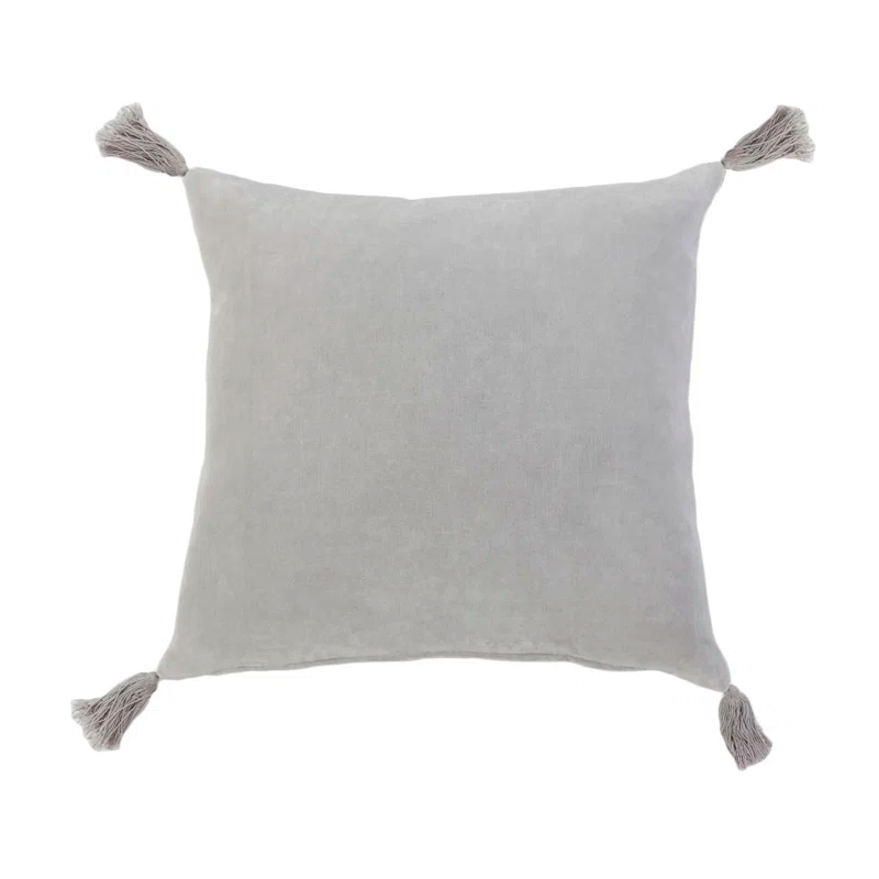Bianca Velvet Pillow by Pom Pom at Home - Light Gray / Square