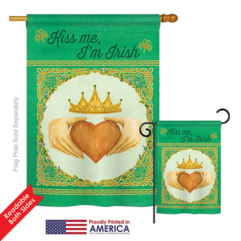 Breeze Decor Double Sided 40'' H x 28'' W Polyester St. Patrick's Day House Flag