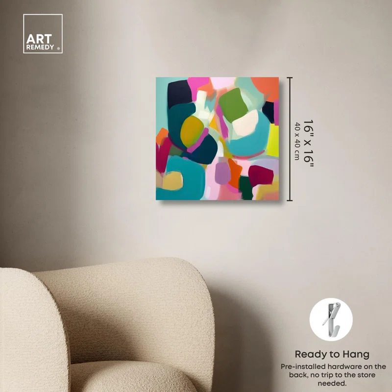 Art Remedy Colorful Dimensions I Canvas Modern Colorful Print by Art Remedy