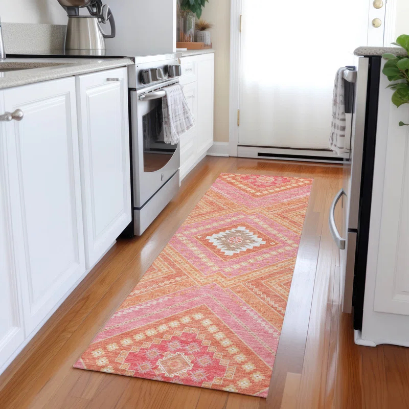 Machine Washable Indoor/Outdoor Chayden ACN1010 Coral Rug