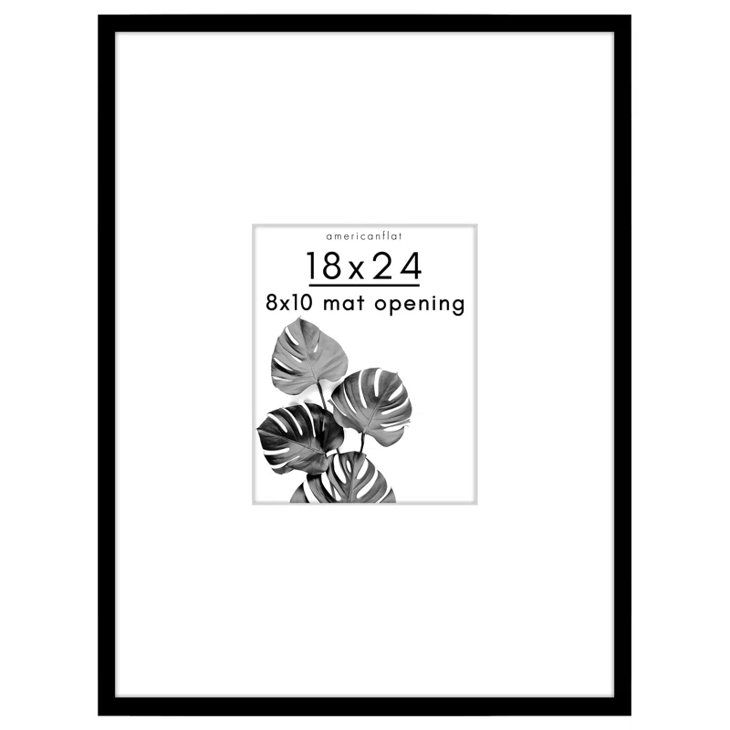 Americanflat Picture Frame with Oversized Mat - Gallery-Style Frames for Photos or Artwork - Multiple Sizes