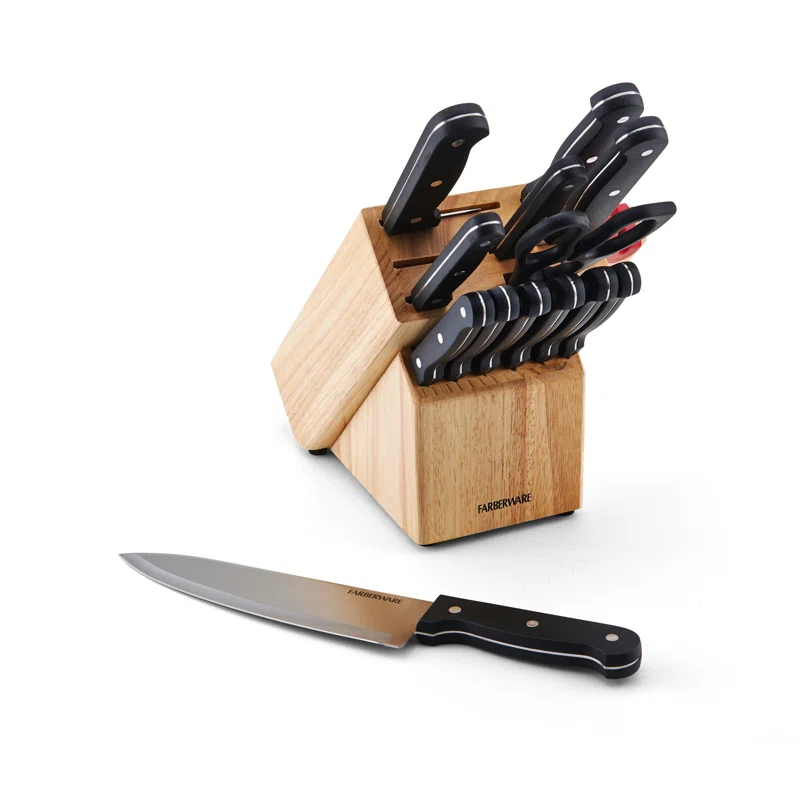 Farberware Farberware Edgekeeper 14-Piece Triple-Rivet Knife Block Set with Built-In Sharpener