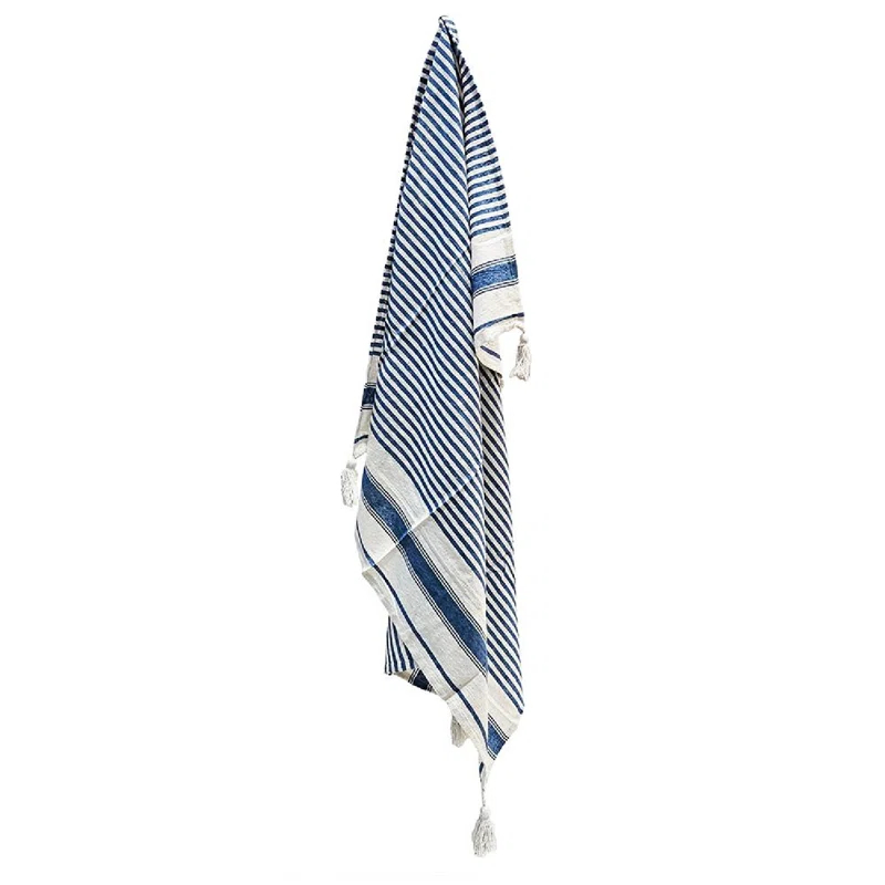 Brighton Striped Throw Blanket - Set of 2 - 50" x 60" - Blue