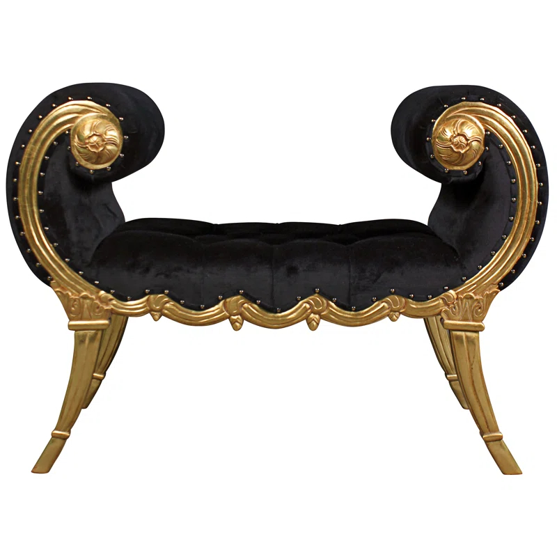 Design Toscano Mavro Apolline Crescent Upholstered Bench