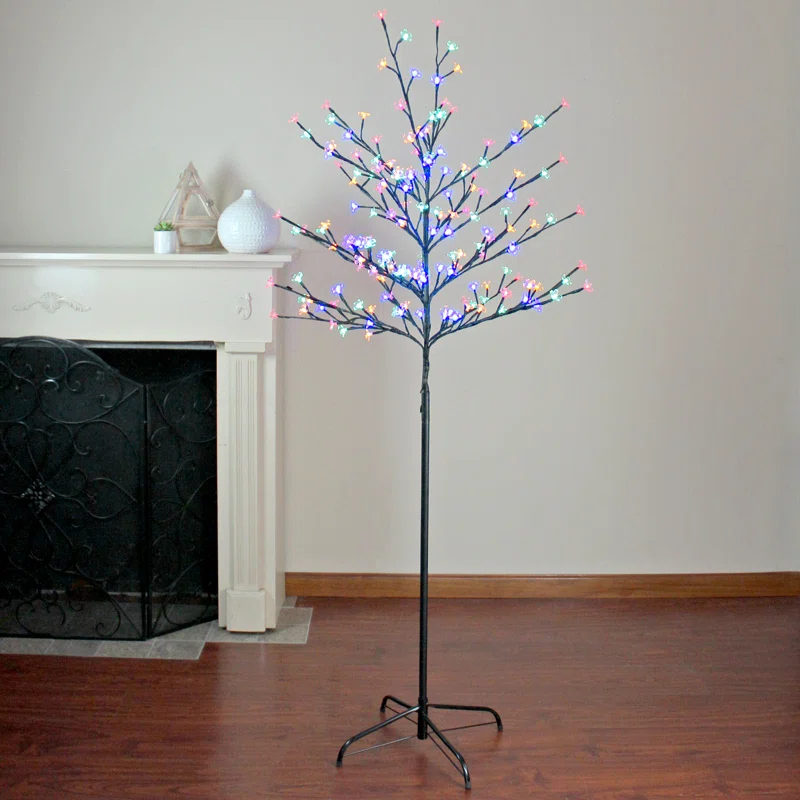 Northlight Seasonal 6' Pre-Lit Cherry Blossom Flower Artificial Tree - LED Lights