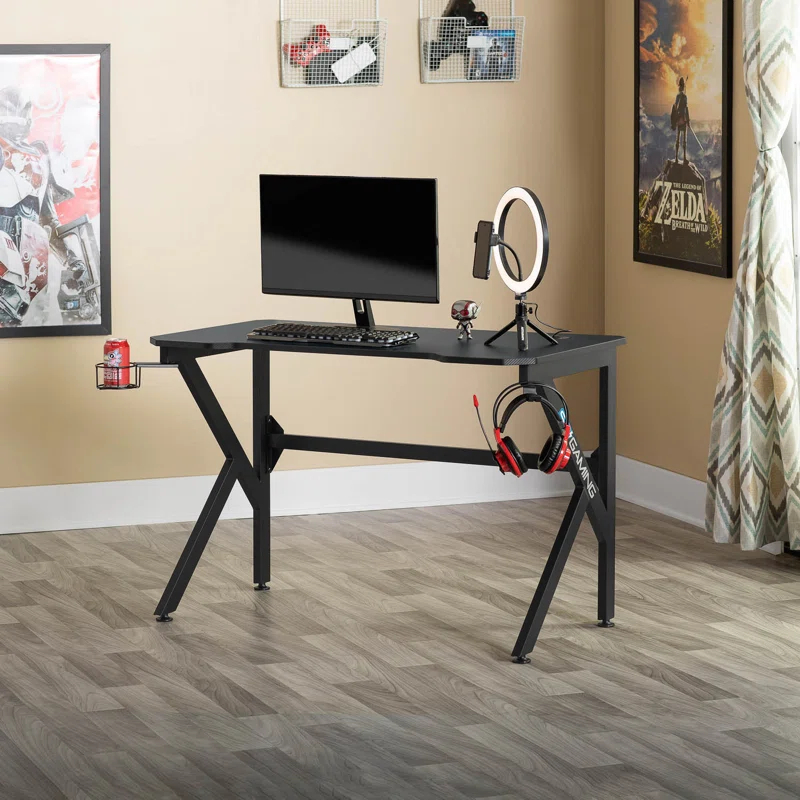 Saga PC Gaming Desk with Charging Hub