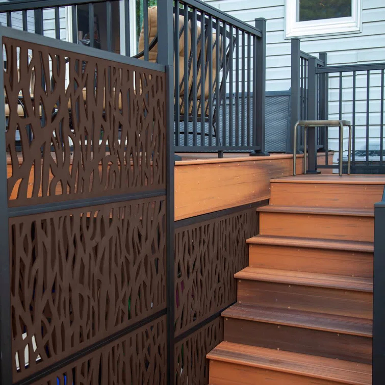 Barrette Outdoor Living 2 ft. x 4 ft. Sprig Umber Decorative Screen Panel