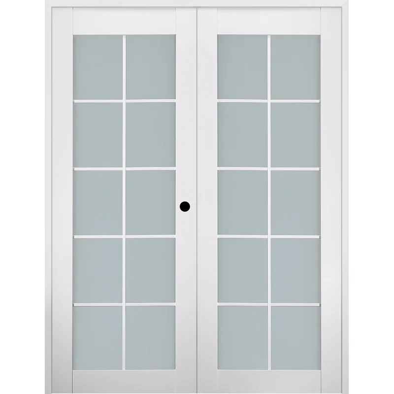 Belldinni Smart Pro 10 Lite Solid Manufactured Wood and Glass Paneled French Door