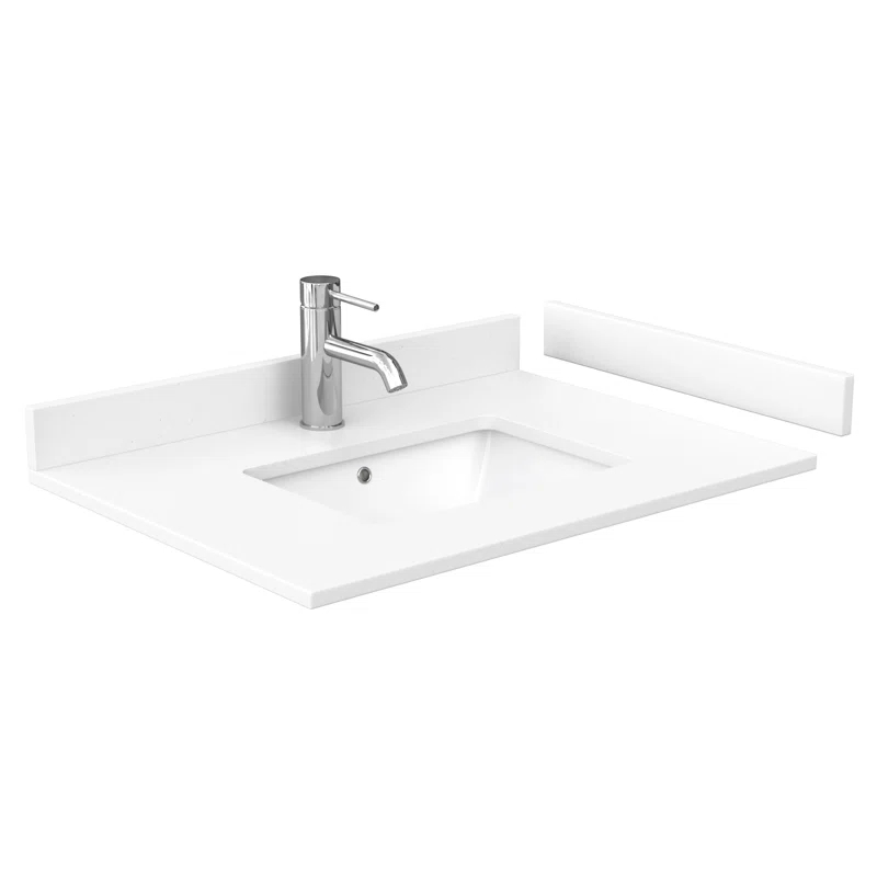 Wyndham Collection Miranda 30" Freestanding Single Bathroom Vanity with Cultured Marble Top