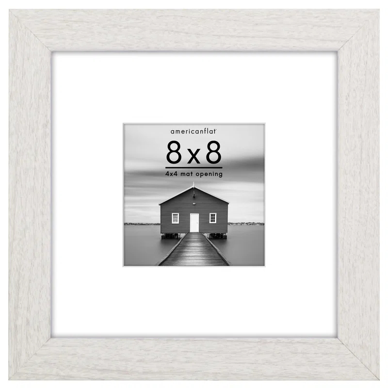 Americanflat Americanflat Picture Frame - Frame with Mat - Wide Molding - Shatter-Resistant Glass