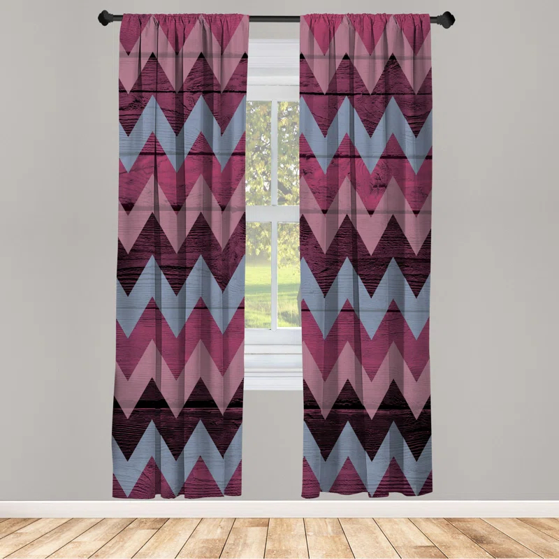 Ambesonne Microfiber Floral Semi-Sheer Rod Pocket Curtain Panels (Set of 2)