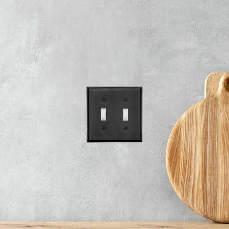 Ageless Iron Ageless Iron Double Toggle Wall Plate in Black Iron