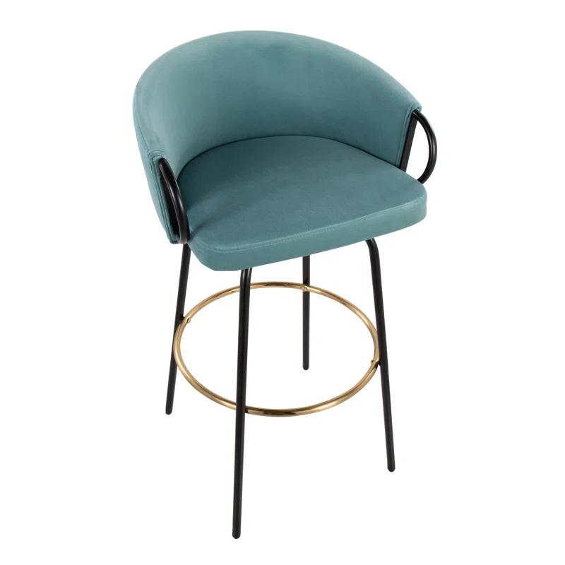 George Oliver Lakyia Upholstered Counter Stool with Metal Frame (Set of 2)