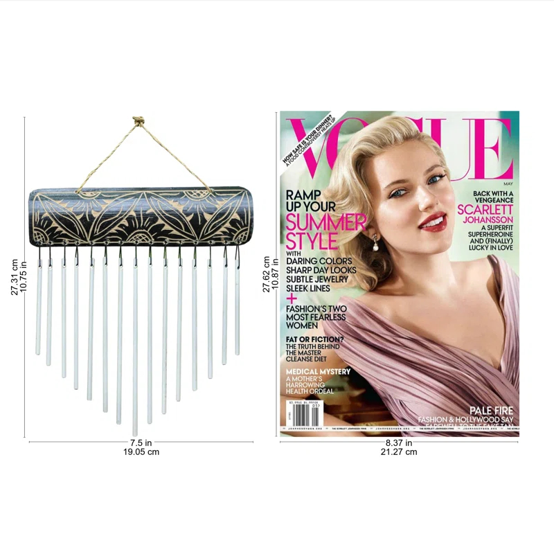 Arlmont & Co. Weather Resistant Bamboo Abstract Wind Chime