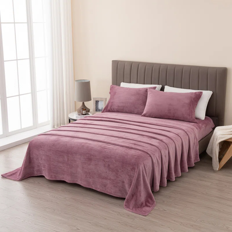 FreshFolds Ultra Soft Micro Plush Velvet Solid Sheet Sets & Reviews | Wayfair