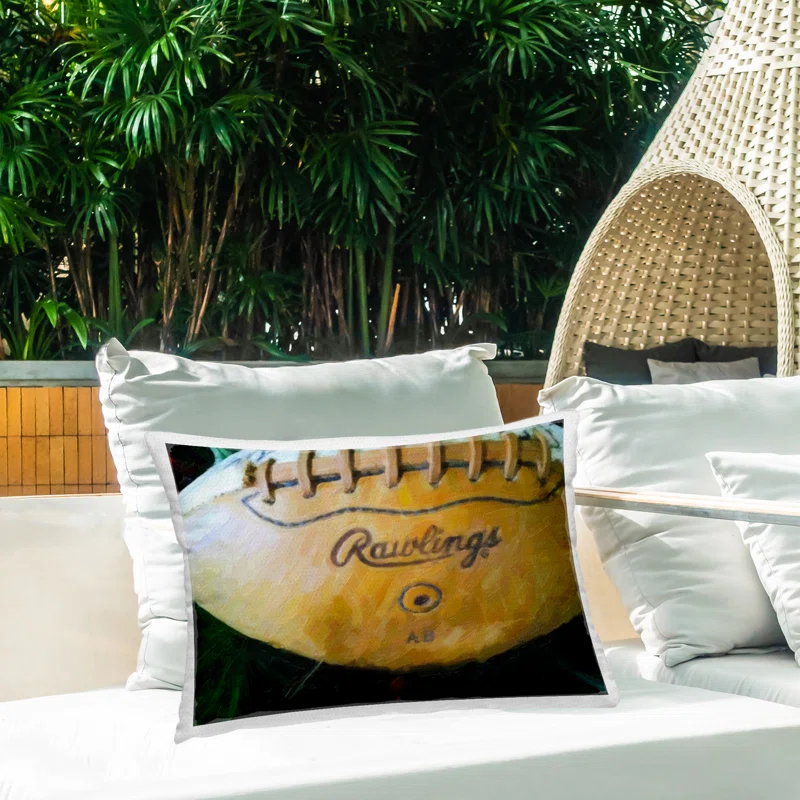 Painterly Team Football Outdoor Printed Pillow by Graffi*tee Studios
