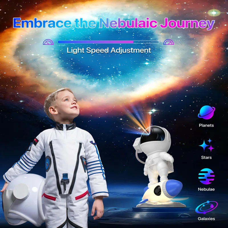 BBCPC 12-in-1 HD Astronaut Galaxy Projector for Bedroom & Home Décor