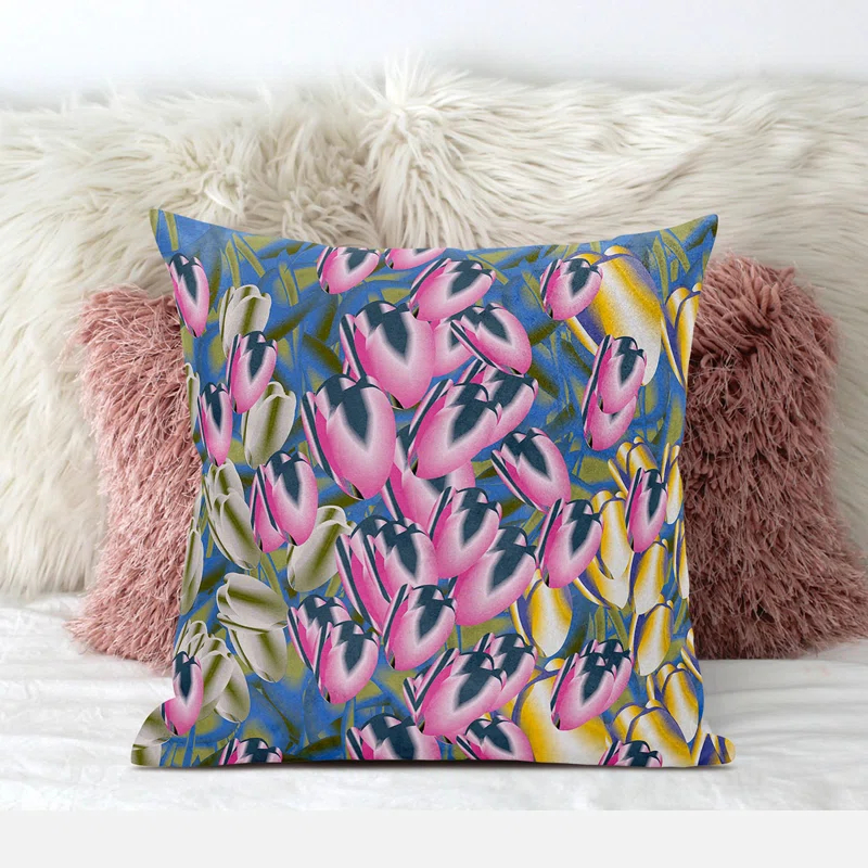 Floral Reversible Throw Pillow