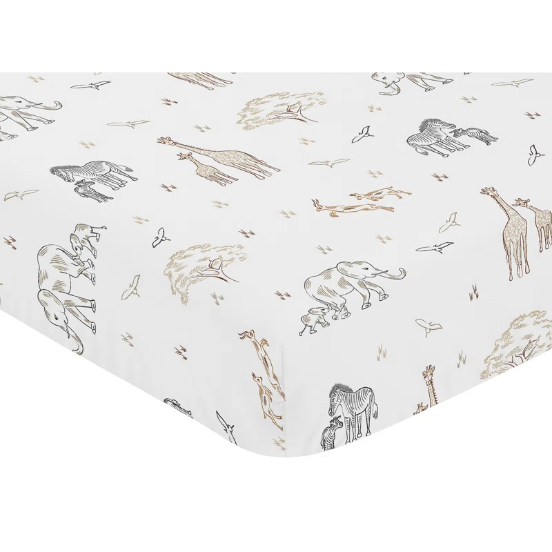 Sweet Jojo Designs Serengeti Animals Fitted Crib Sheet
