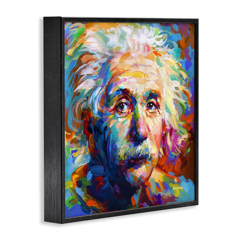 Stupell Industries " Abstract Albert Einstein Portrait " by Leon Devenice