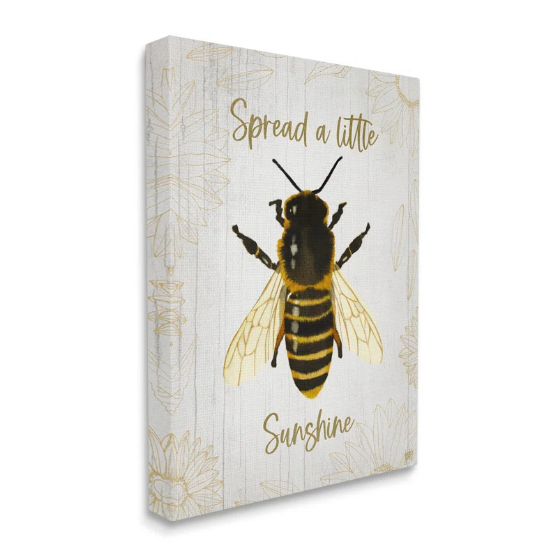 Stupell Industries " Spread A Little Sunshine Phrase Country Bumble Bee " by Jackie Quigley