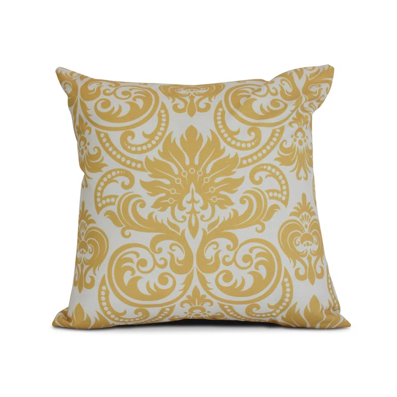 e by design Floral Frolic Damask Indoor/Outdoor Reversible Throw Pillow