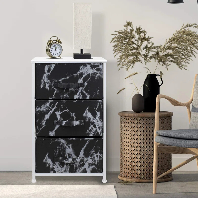 Sorbus Sorbus 3 Drawers Nightstand with Steel Frame and Wood Top