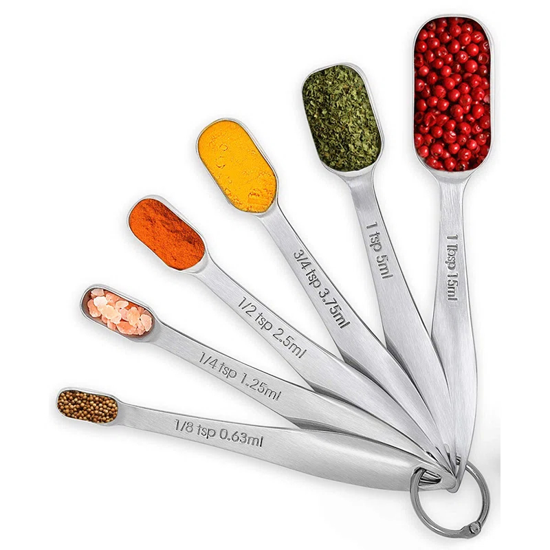 Zulay Kitchen Zulay Kitchen Heavy Duty Stainless Steel Measuring Spoons Slim Design 6 Piece Measuring Spoons