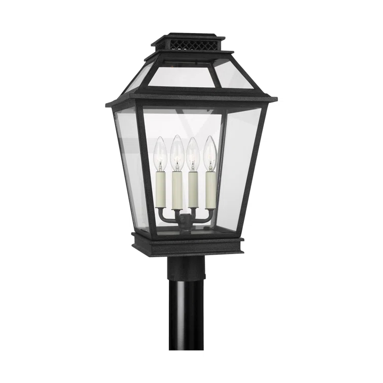 Falmouth Vintage-Inspired 21.63" Dark Weathered Zinc Outdoor Lantern