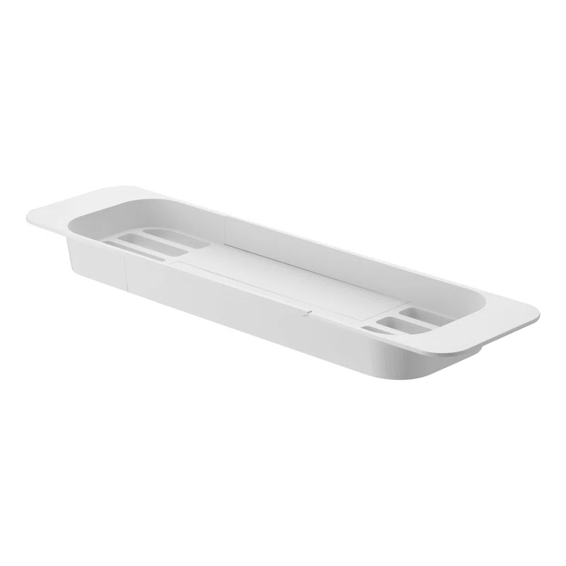 Yamazaki Home Tower Yamazaki Home Expandable Bathtub Caddy - Bathroom Tray Table Holder, 1.77" Height