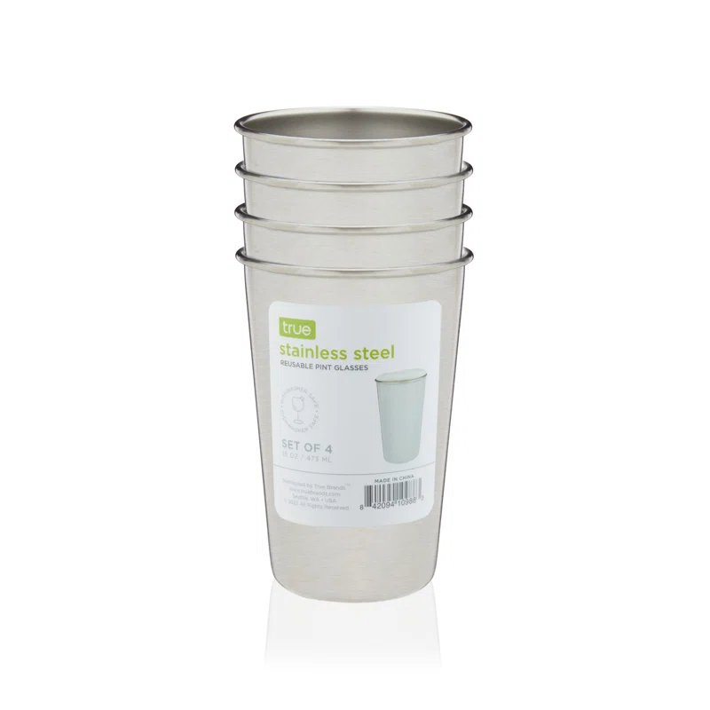 True Stainless Steel Pint Glasses