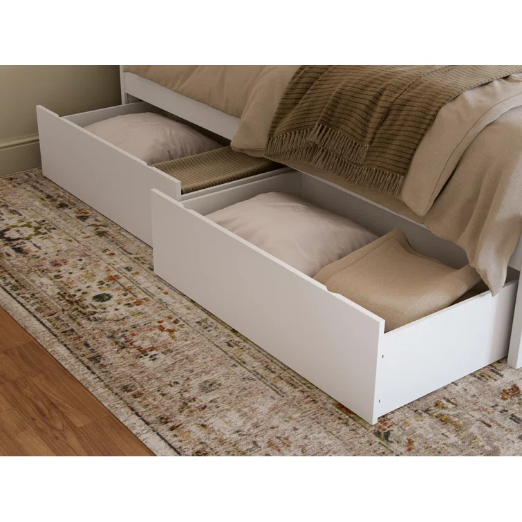 Madison Solid Wood Platform Bed with Matching Footboard & Storage Drawers