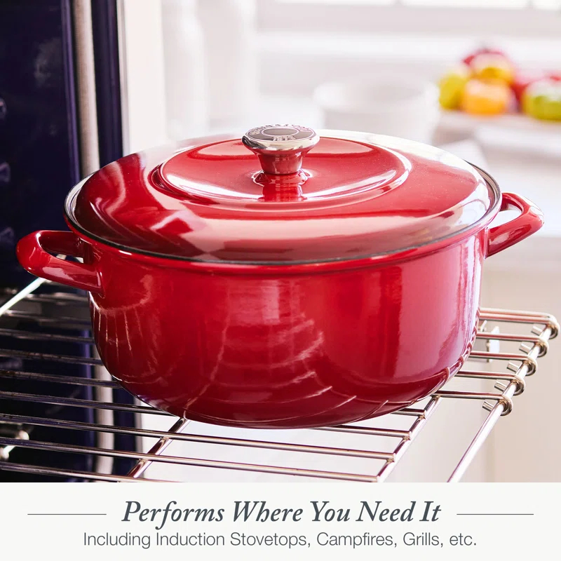 Merten and Storck Merten And Storck 7 Quarts Non-Stick Enameled Cast Iron Round Dutch Oven