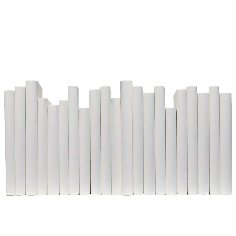 Snowfall White Paper Wrapped Decorative Books Set