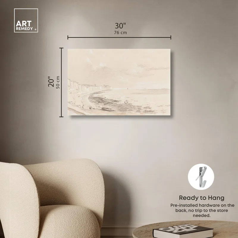 Art Remedy Sea Coast Scene 19th Century Canvas Coastal Classic Art by Art Remedy