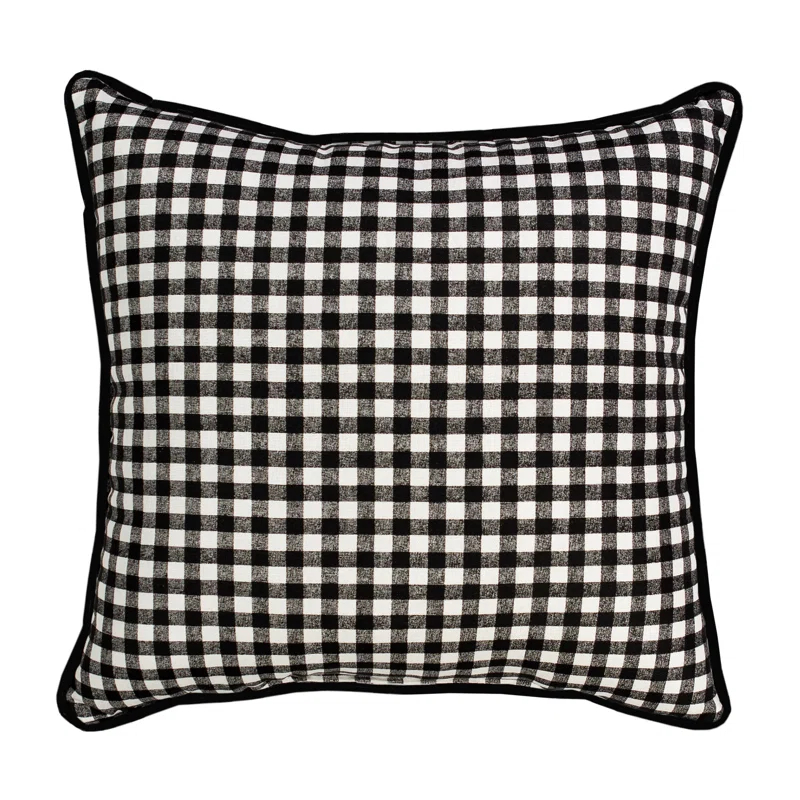 Newton Checkered Cotton Reversible Throw Pillow