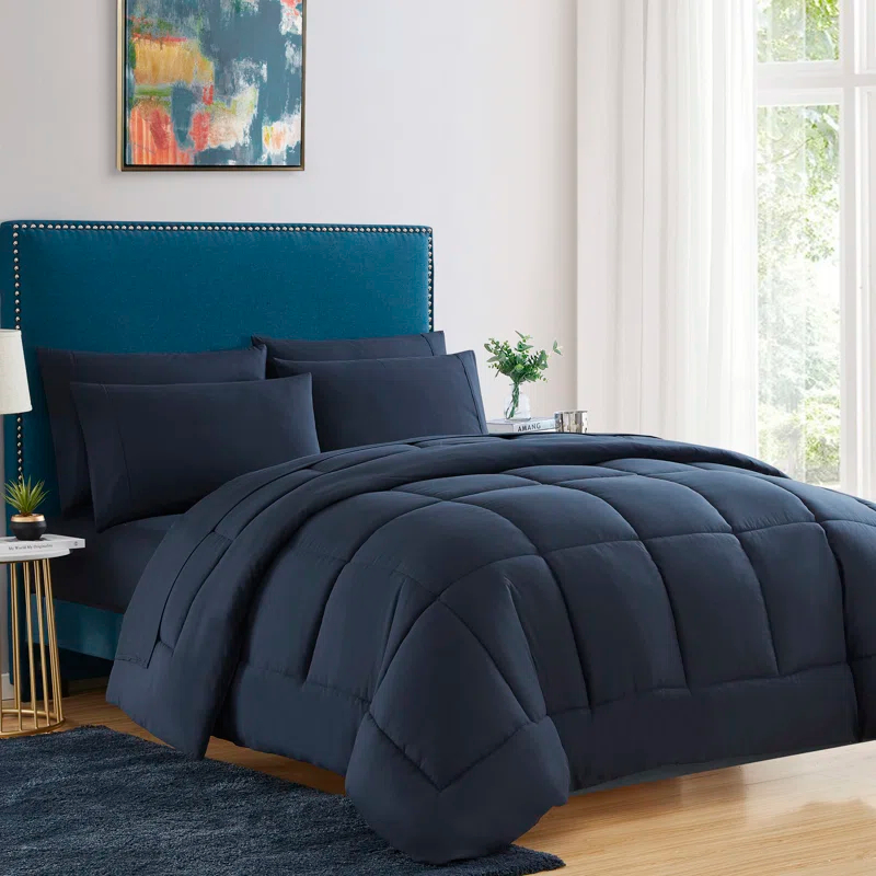 Sweet Home Collection All Season Bed-in-A-Bag 5pc/7pc Solid Color Comforter & Sheet Set Ultra Soft Bedding by Sweet Home Collection