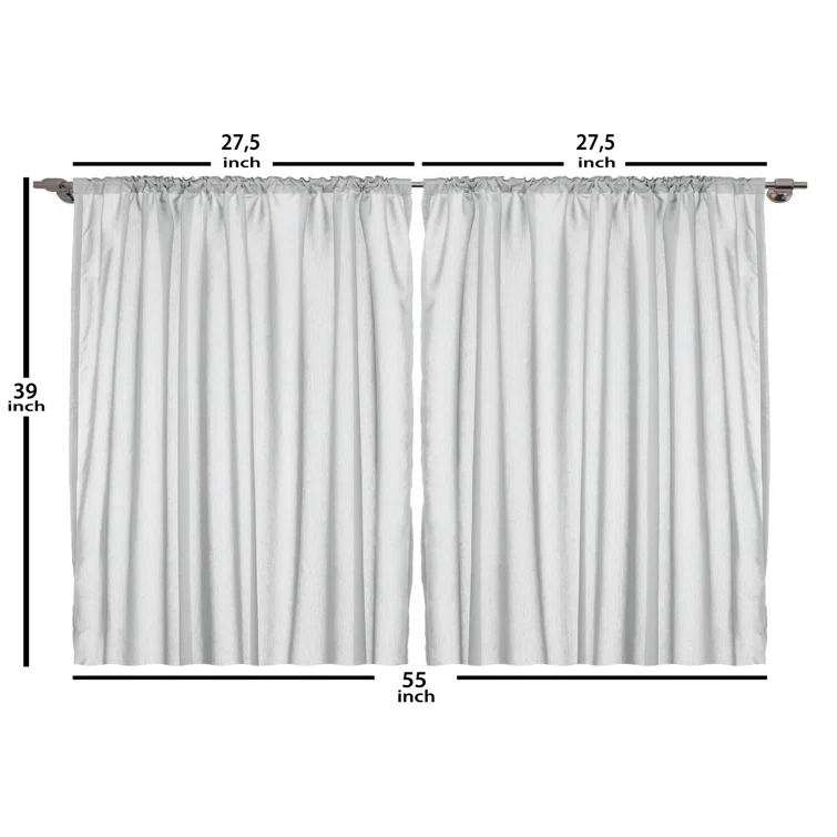 Ambesonne Geometric Tailored 55'' W Kitchen Curtain in (Set of 2)