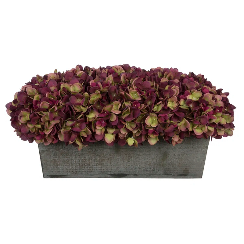 Primrue Synthetic Fabric Hydrangea Arrangement in Planter
