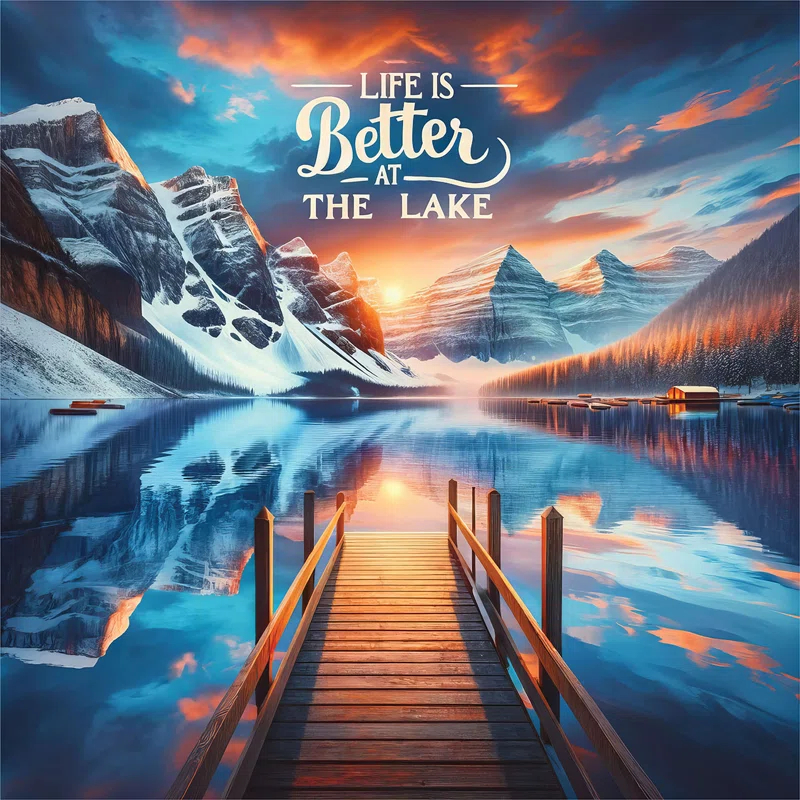 Ambesonne Life Is Better At The Lake Duvet Cover Set